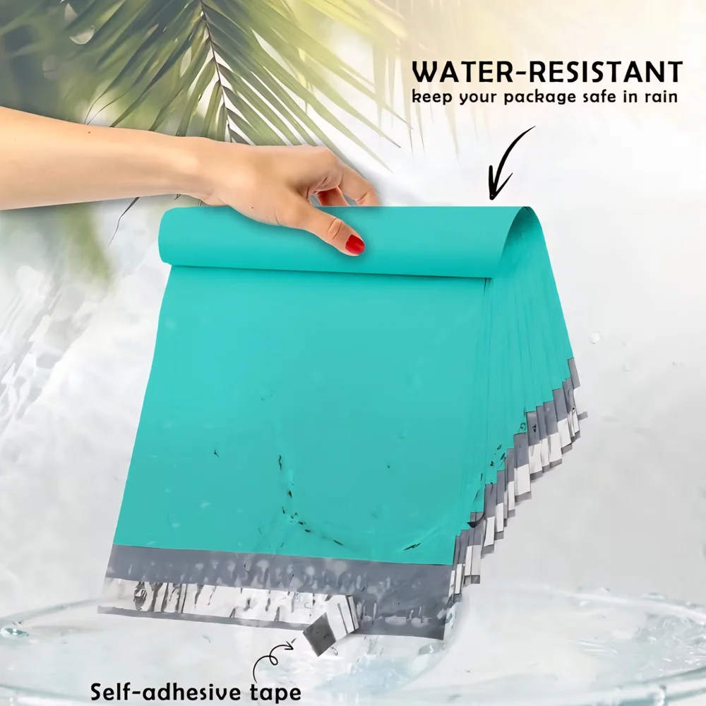 6x9 Turquoise Teal Polymailers - 20 Pack Self Seal Waterproof Shipping Bags